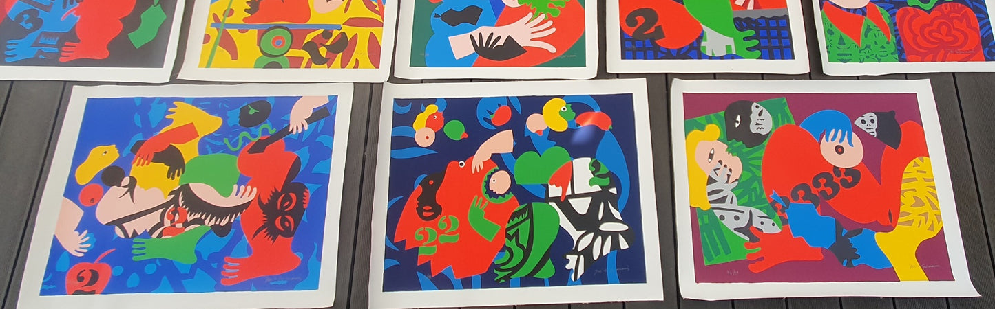 Colecção das 8 Serigrafias em tela de José Guimarães