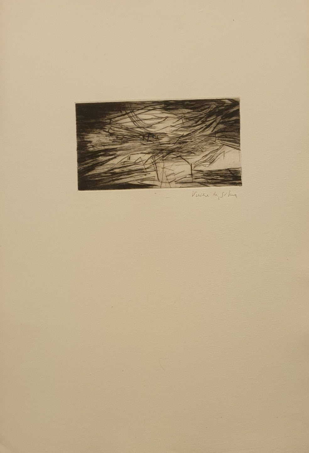 Vieira da Silva, água forte de 1974