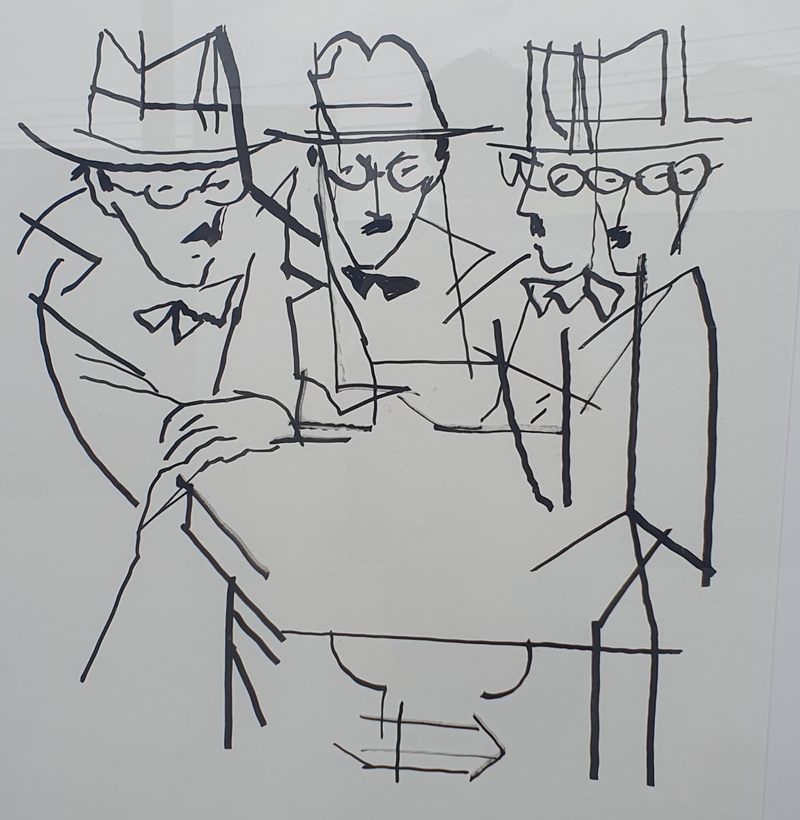 "Triplo retrato de Fernando Pessoa à mesa do Café" Os três Pessoas homónimos de Fernando Pessoa do mestre Júlio Pomar
