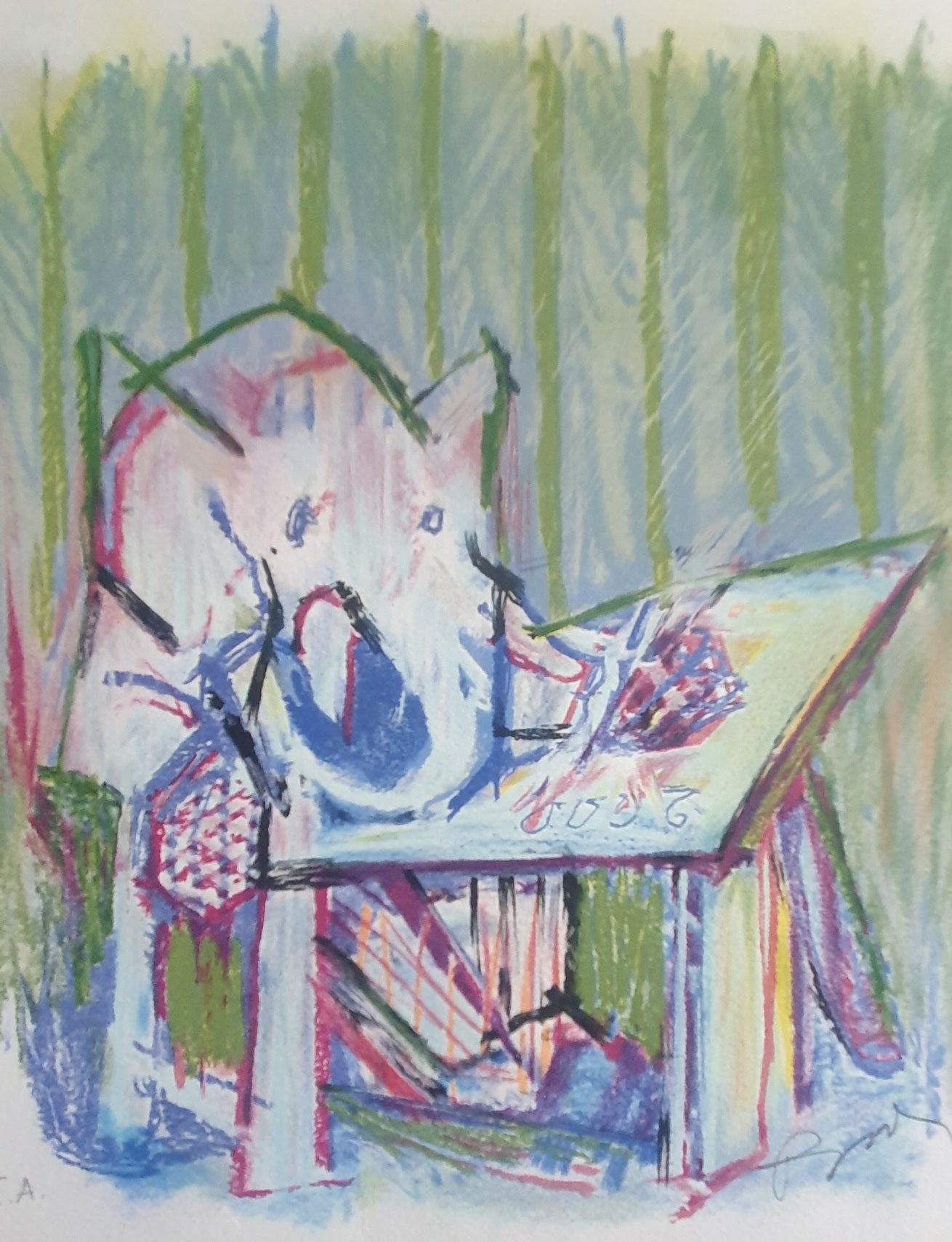 Elefante "estudioso" II, serigrafia de Júlio Pomar