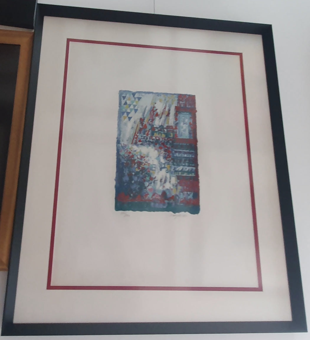 Grande serigrafia do mestre Cargaleiro emoldurada