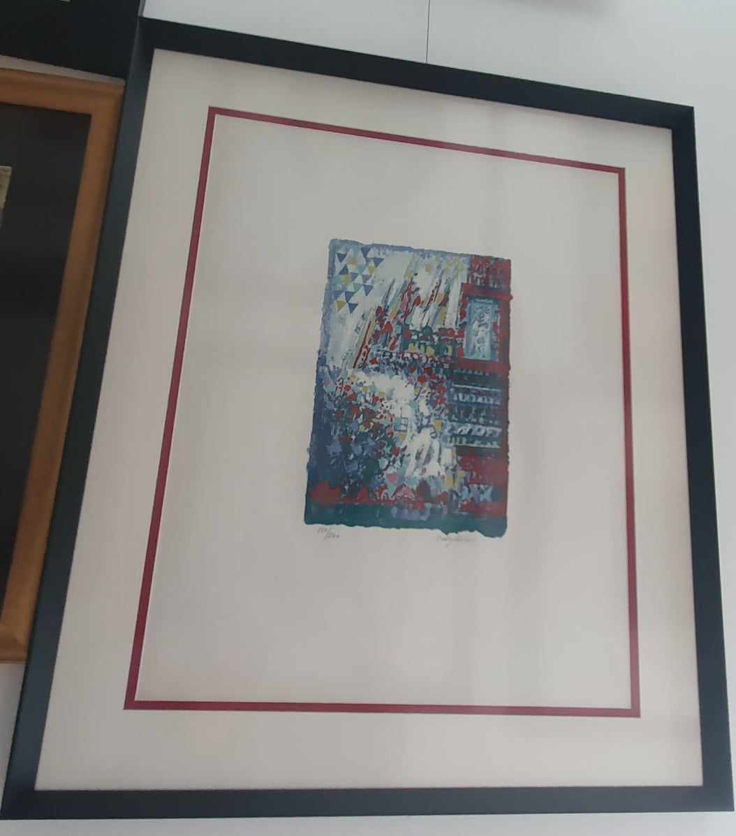 Grande serigrafia do mestre Cargaleiro emoldurada