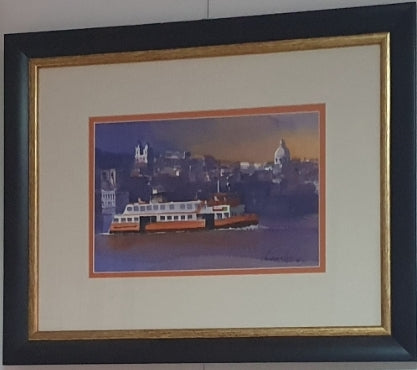 "Cacilheiro de Lisboa", águarela de António Neves (Copiar)