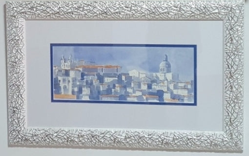 "Lisboa azul", águarela de António Neves