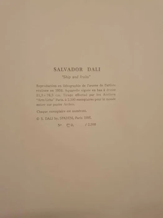 "Ship and Fruits" de Salvado Dali