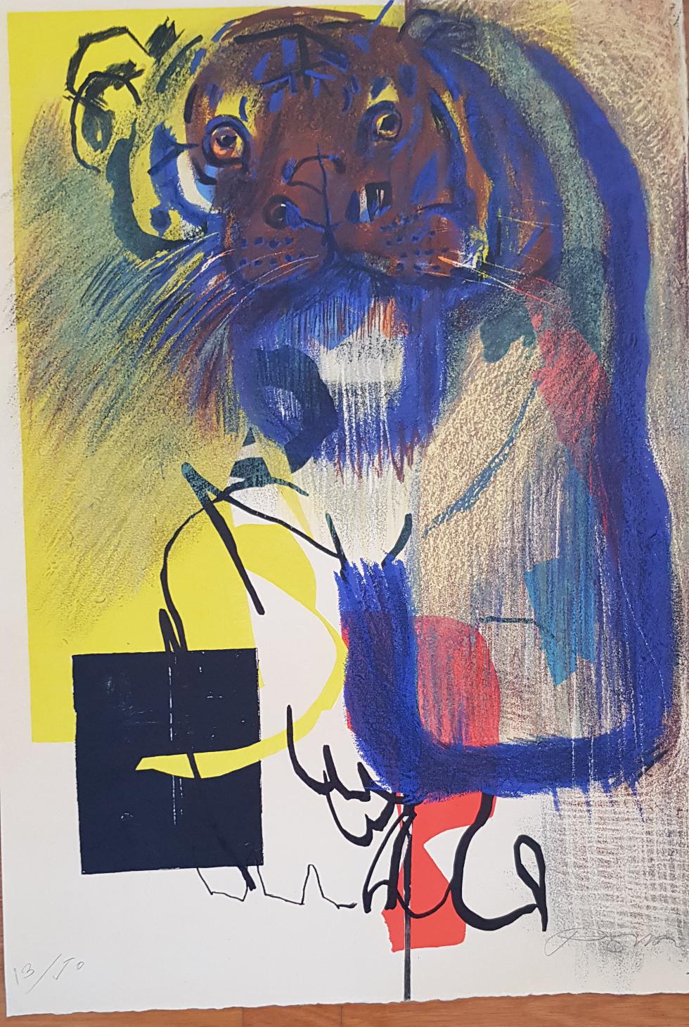 Tigre Amarelo, serigrafia de Júlio Pomar