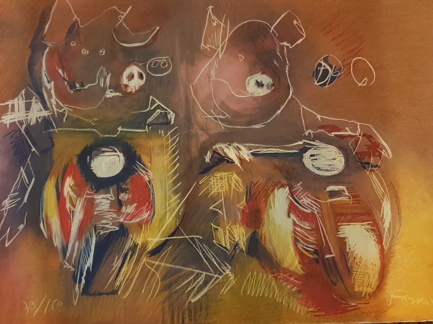 Porquinhas de Lambreta, serigrafia de Júlio Pomar