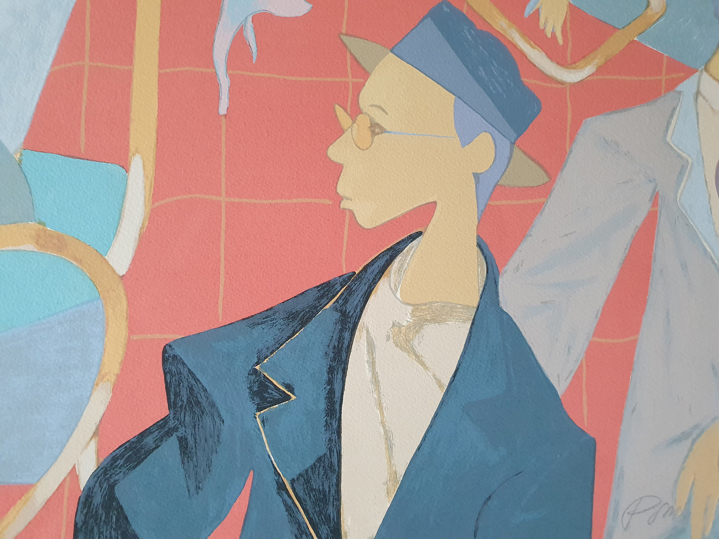 Café 2002, (Fernando Pessoa na Brasileira) serigrafia de Júlio Pomar