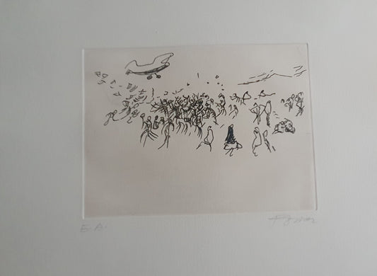 Jogos de Praia II, serigrafia de Júlio Pomar
