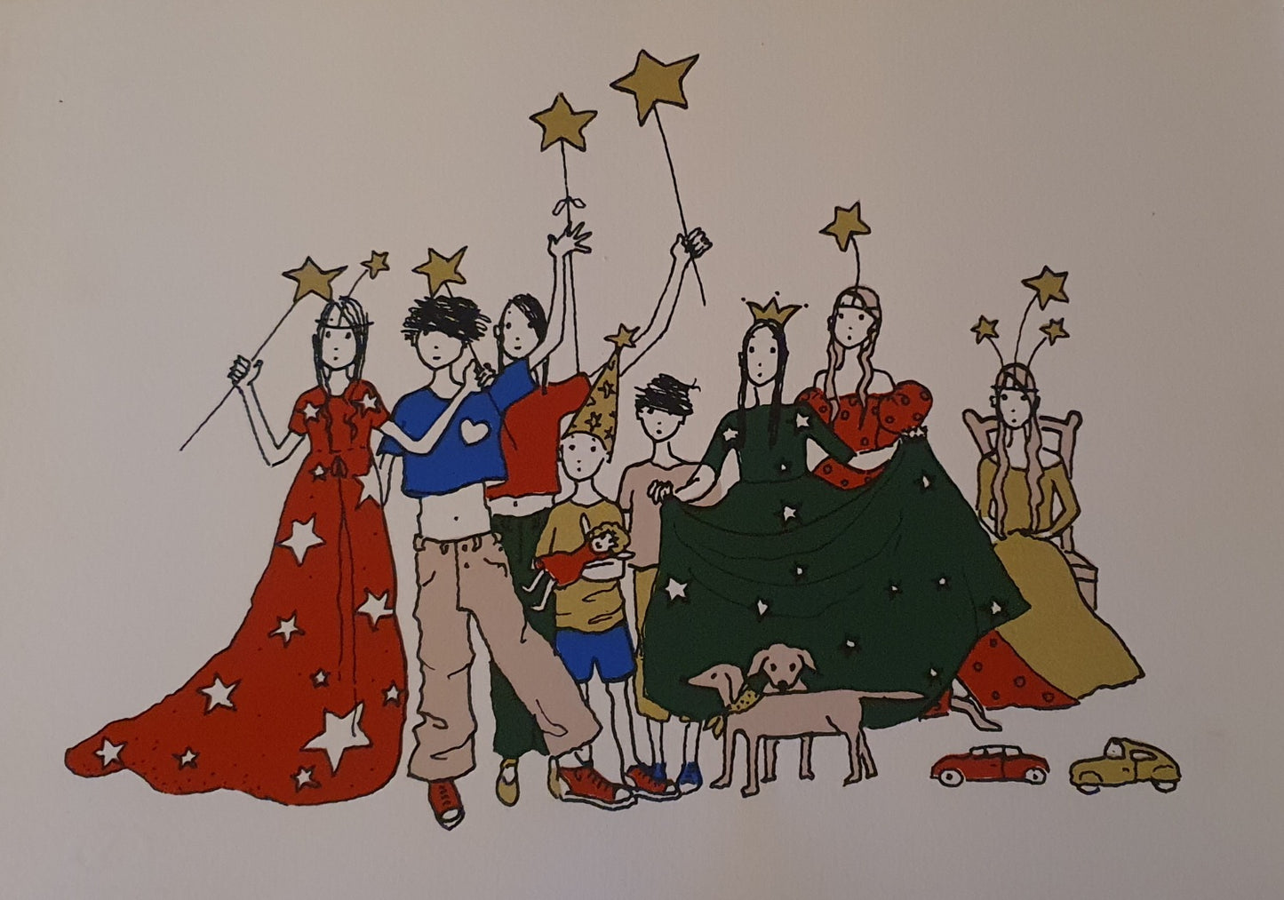 Familia e Natal, serigrafia de Joana Rosa SEM MOLDURA