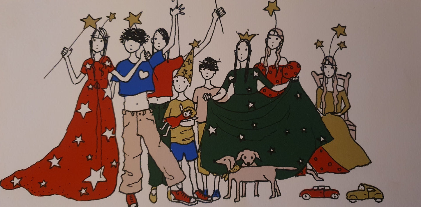 Familia e Natal, serigrafia de Joana Rosa SEM MOLDURA
