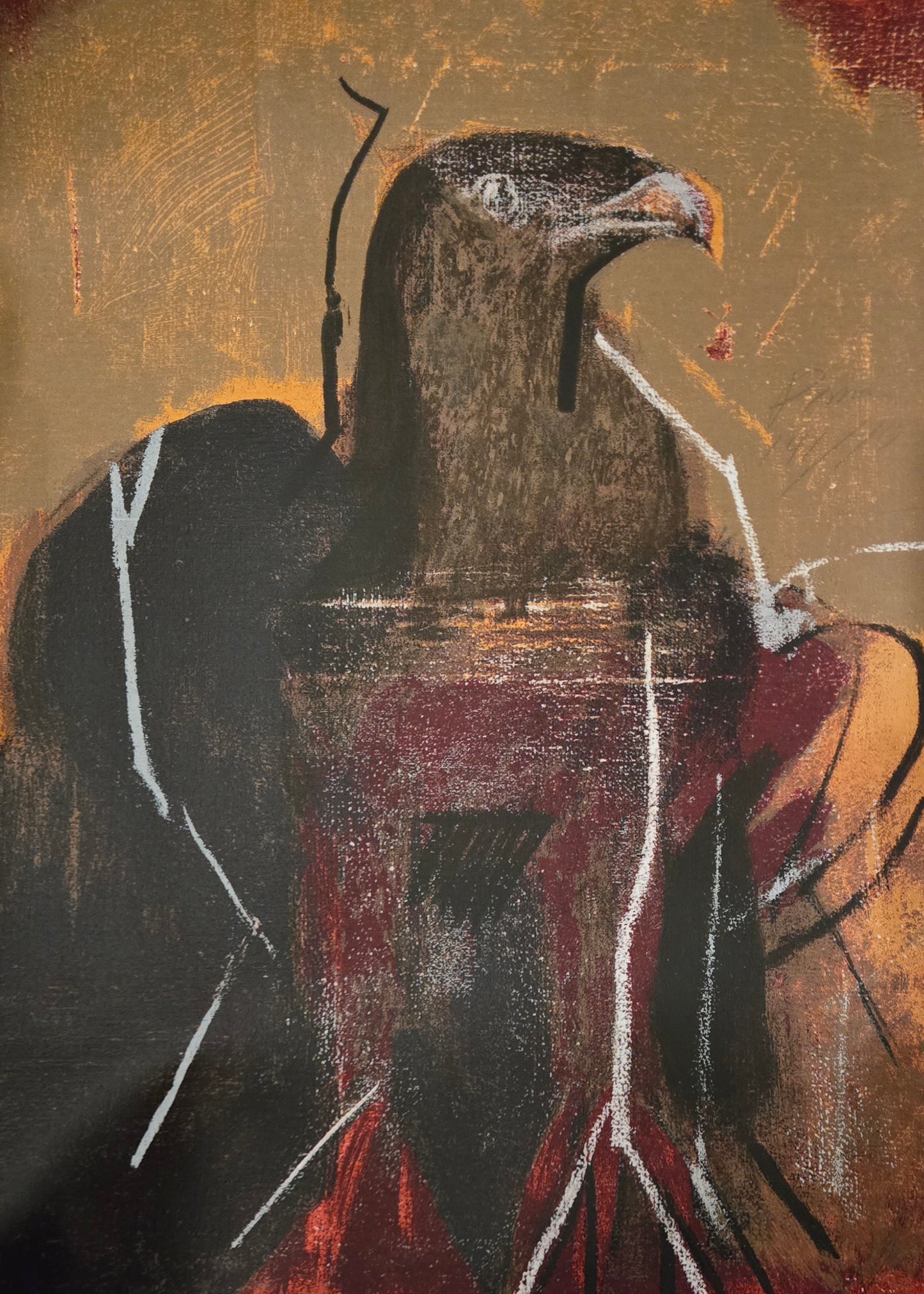 Águia do Benfica, serigrafia sobre tela de Júlio Pomar