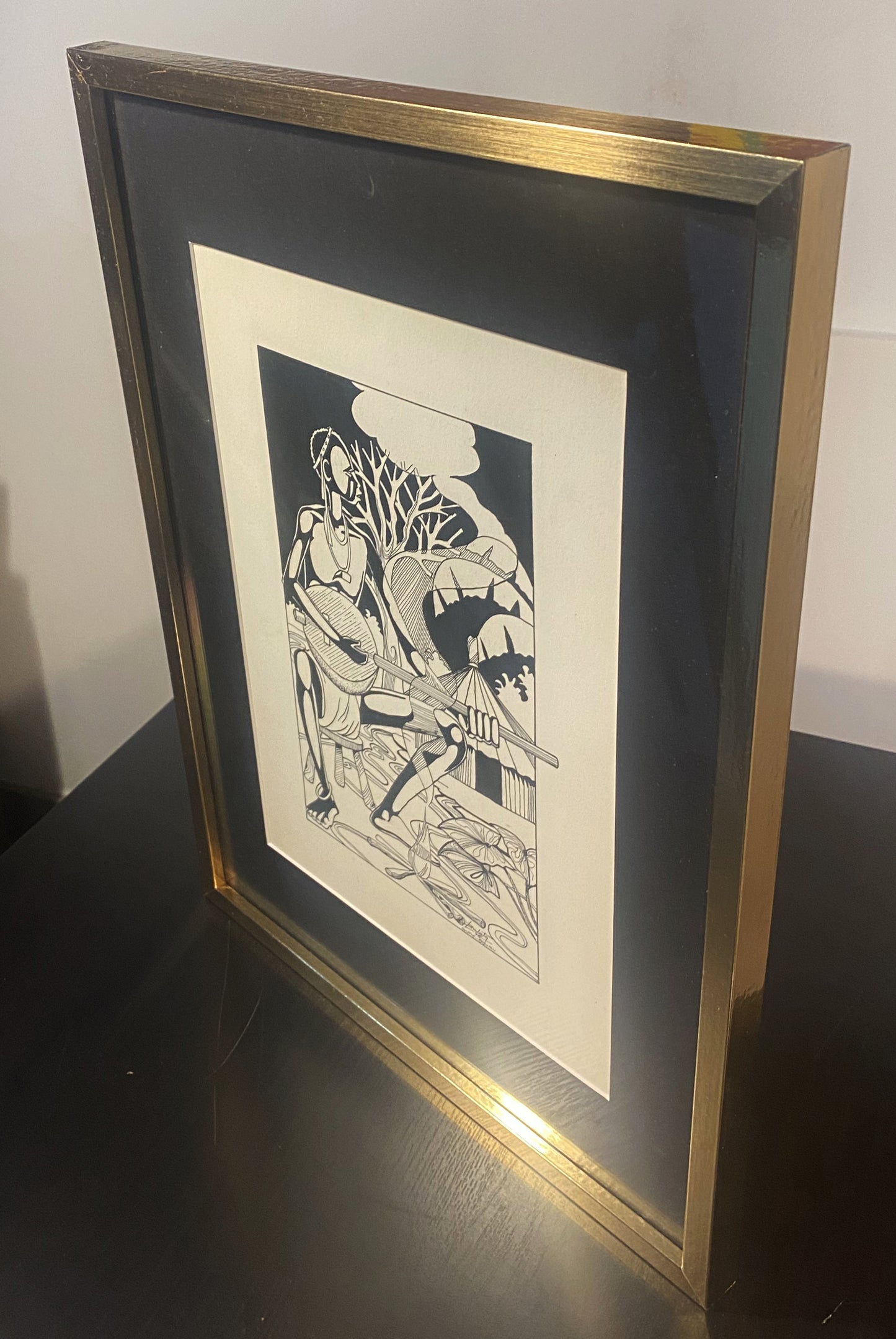 "Músico Balanta" Original de pintor da Guiné Bissau, Alberto Balata ii