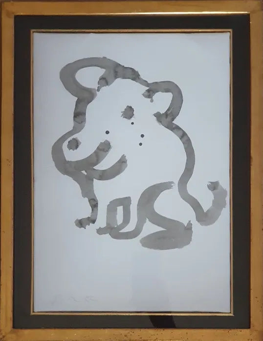 "Cão" belo original do mestre Júlio Pomar, e muito bem emoldurado